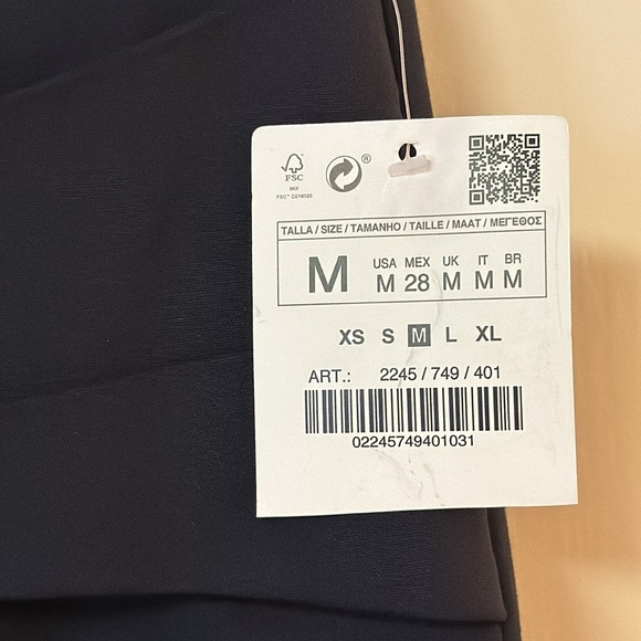 ZARA Basic Black Tie Front Straight Pencil Skirt New NWT Sexy Classic Career M - Picture 7 of 17